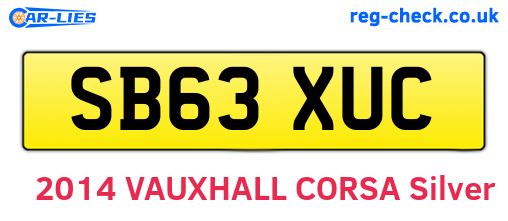 SB63XUC are the vehicle registration plates.