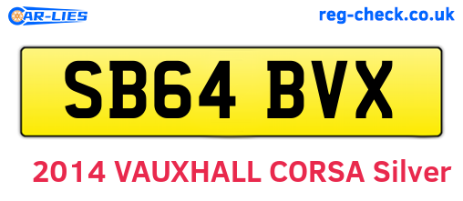 SB64BVX are the vehicle registration plates.