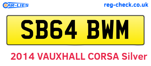 SB64BWM are the vehicle registration plates.