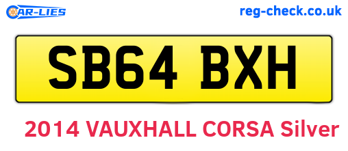 SB64BXH are the vehicle registration plates.