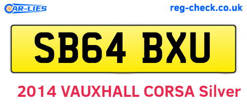 SB64BXU are the vehicle registration plates.