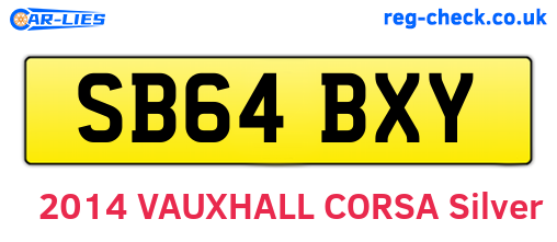 SB64BXY are the vehicle registration plates.