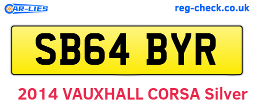 SB64BYR are the vehicle registration plates.
