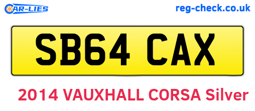 SB64CAX are the vehicle registration plates.