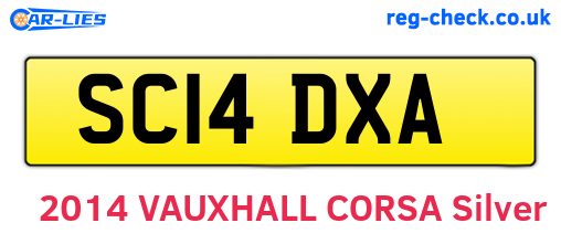 SC14DXA are the vehicle registration plates.