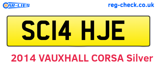 SC14HJE are the vehicle registration plates.
