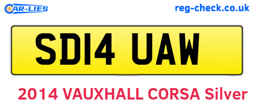 SD14UAW are the vehicle registration plates.