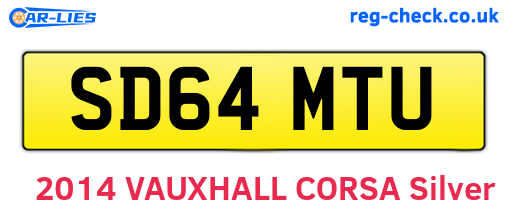 SD64MTU are the vehicle registration plates.