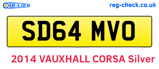 SD64MVO are the vehicle registration plates.