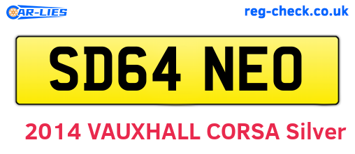 SD64NEO are the vehicle registration plates.