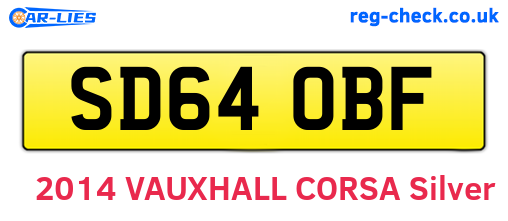 SD64OBF are the vehicle registration plates.