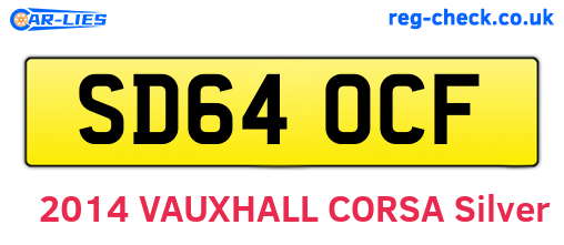 SD64OCF are the vehicle registration plates.