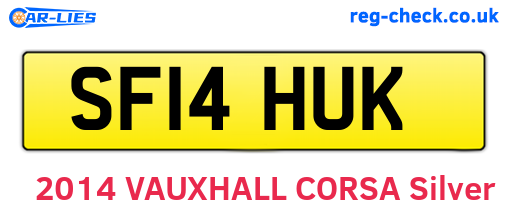 SF14HUK are the vehicle registration plates.
