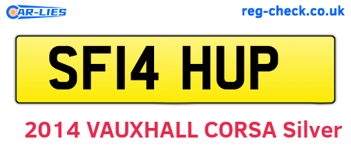 SF14HUP are the vehicle registration plates.
