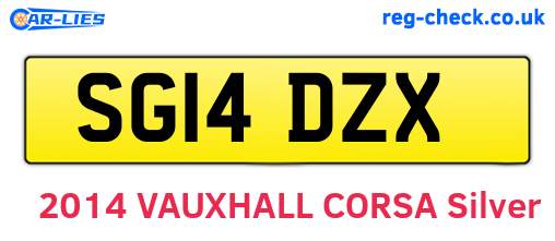 SG14DZX are the vehicle registration plates.