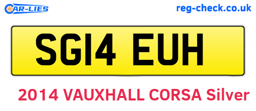 SG14EUH are the vehicle registration plates.