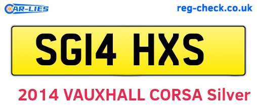 SG14HXS are the vehicle registration plates.