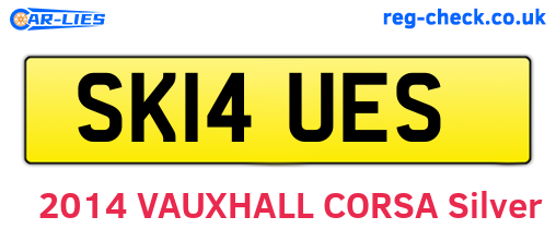 SK14UES are the vehicle registration plates.