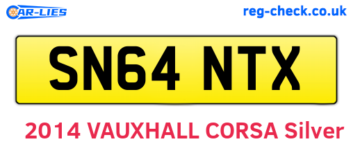 SN64NTX are the vehicle registration plates.