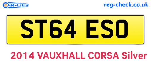 ST64ESO are the vehicle registration plates.