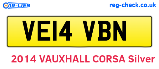 VE14VBN are the vehicle registration plates.