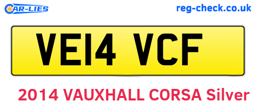 VE14VCF are the vehicle registration plates.