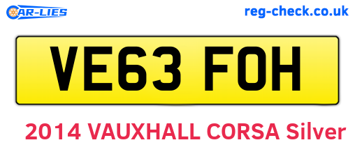 VE63FOH are the vehicle registration plates.