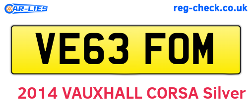 VE63FOM are the vehicle registration plates.