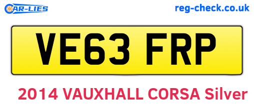 VE63FRP are the vehicle registration plates.