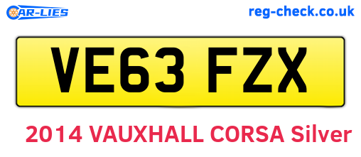 VE63FZX are the vehicle registration plates.