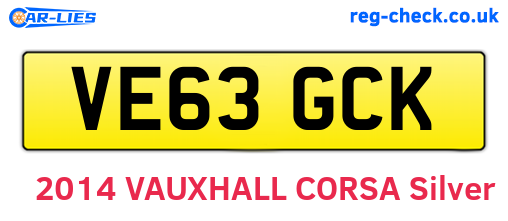 VE63GCK are the vehicle registration plates.