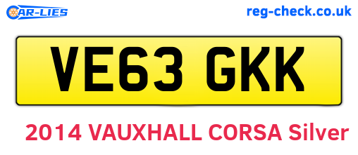 VE63GKK are the vehicle registration plates.