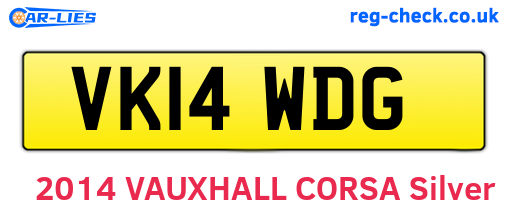 VK14WDG are the vehicle registration plates.