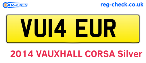 VU14EUR are the vehicle registration plates.