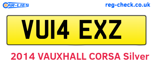 VU14EXZ are the vehicle registration plates.