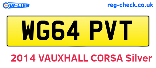 WG64PVT are the vehicle registration plates.