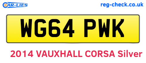 WG64PWK are the vehicle registration plates.