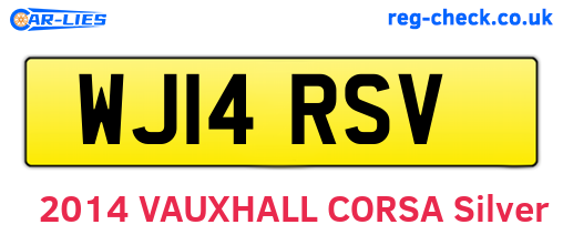 WJ14RSV are the vehicle registration plates.