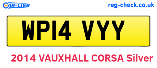 WP14VYY are the vehicle registration plates.