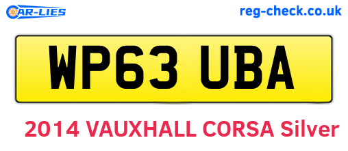 WP63UBA are the vehicle registration plates.