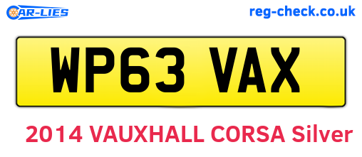 WP63VAX are the vehicle registration plates.