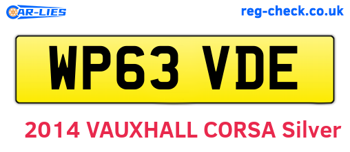WP63VDE are the vehicle registration plates.
