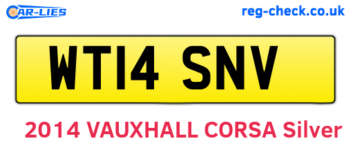 WT14SNV are the vehicle registration plates.