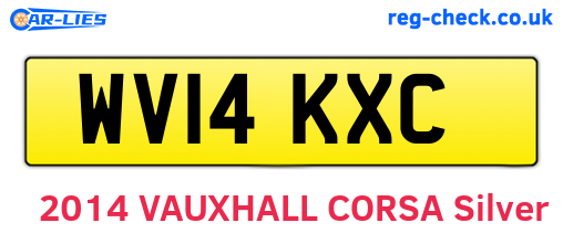 WV14KXC are the vehicle registration plates.