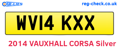 WV14KXX are the vehicle registration plates.