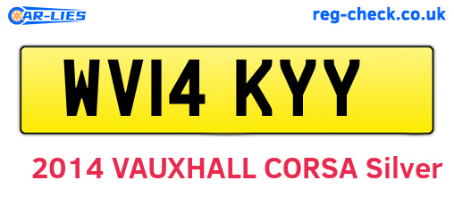 WV14KYY are the vehicle registration plates.