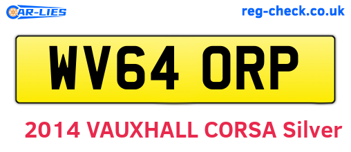 WV64ORP are the vehicle registration plates.