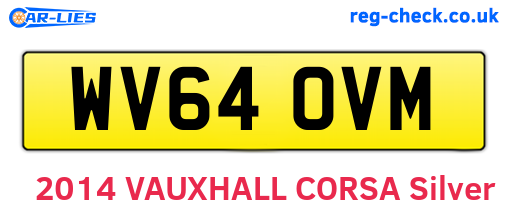 WV64OVM are the vehicle registration plates.