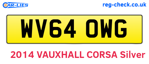 WV64OWG are the vehicle registration plates.