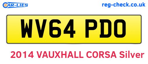 WV64PDO are the vehicle registration plates.